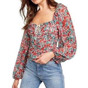 Free People Mabel Floral Blouse